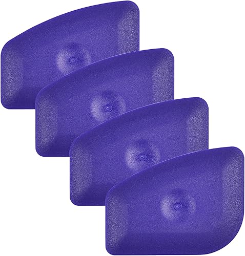 Rascador de plástico pequeño y práctico con borde redondo flexible para el hogar, escobilla universal de limpieza, paquete de 4