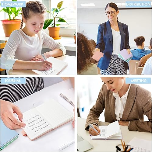 Miniatura 7 de Feela - Paquete de 6 cuadernos pequeños de bolsillo a granel, mini cuadernos de notas memo kawaii de tapa dura con líneas universitarias y soporte