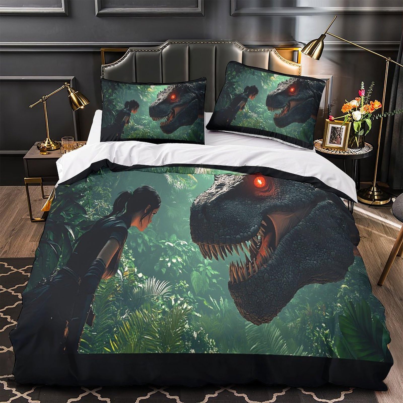 Housse de couette dinosaure 3D idéale pour une chambre d'enfant aventure