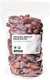 Organic deglet nour dates | 1 kg, Pitted, Non-GMO, Bulk Size, Vegan, No Sugar Added, Certified Organic