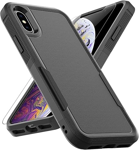 Funda para iPhone XiPhone Xs funda protectora de doble capa resistente para teléfono celular, a prueba de golpes, resistente, con protector de