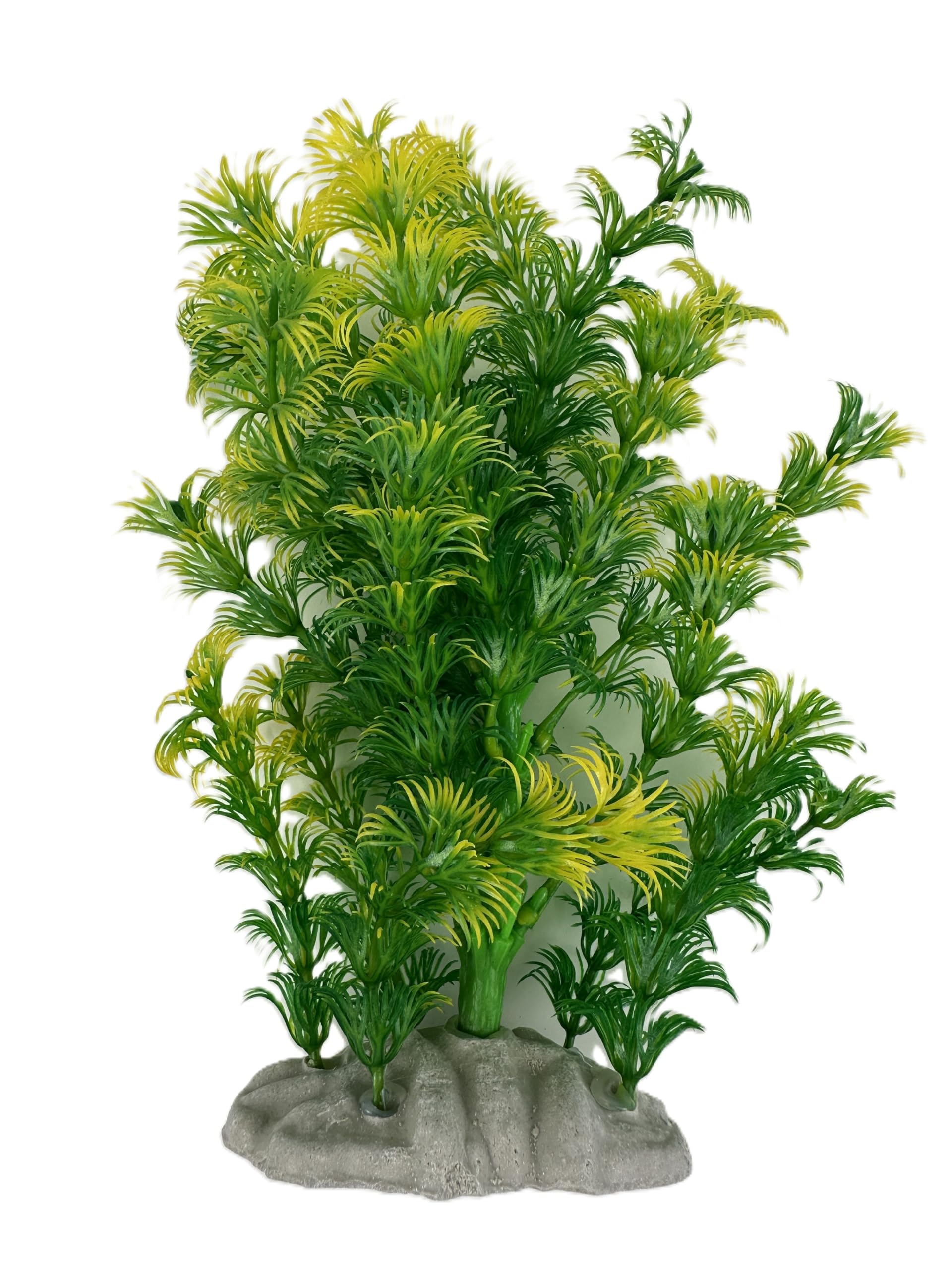 Plante aquatique plastique vert pointe jaune lavable et sans entretien