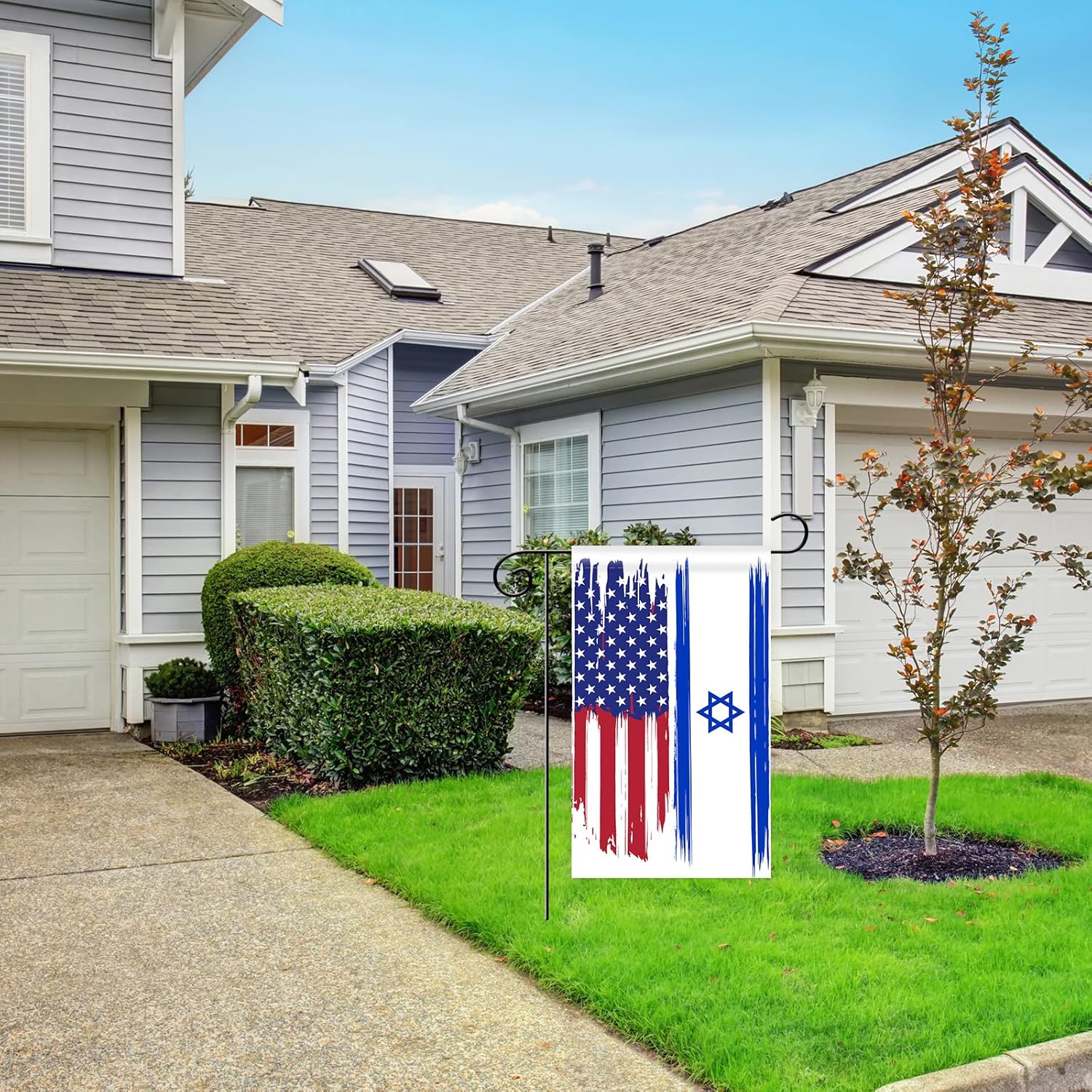 America & Israel National Friendship Garden Flag, Regional Nation International World Country Particular Area Small Decorative Gift Yard House Banner, 12 x 18 Inch - Image 4
