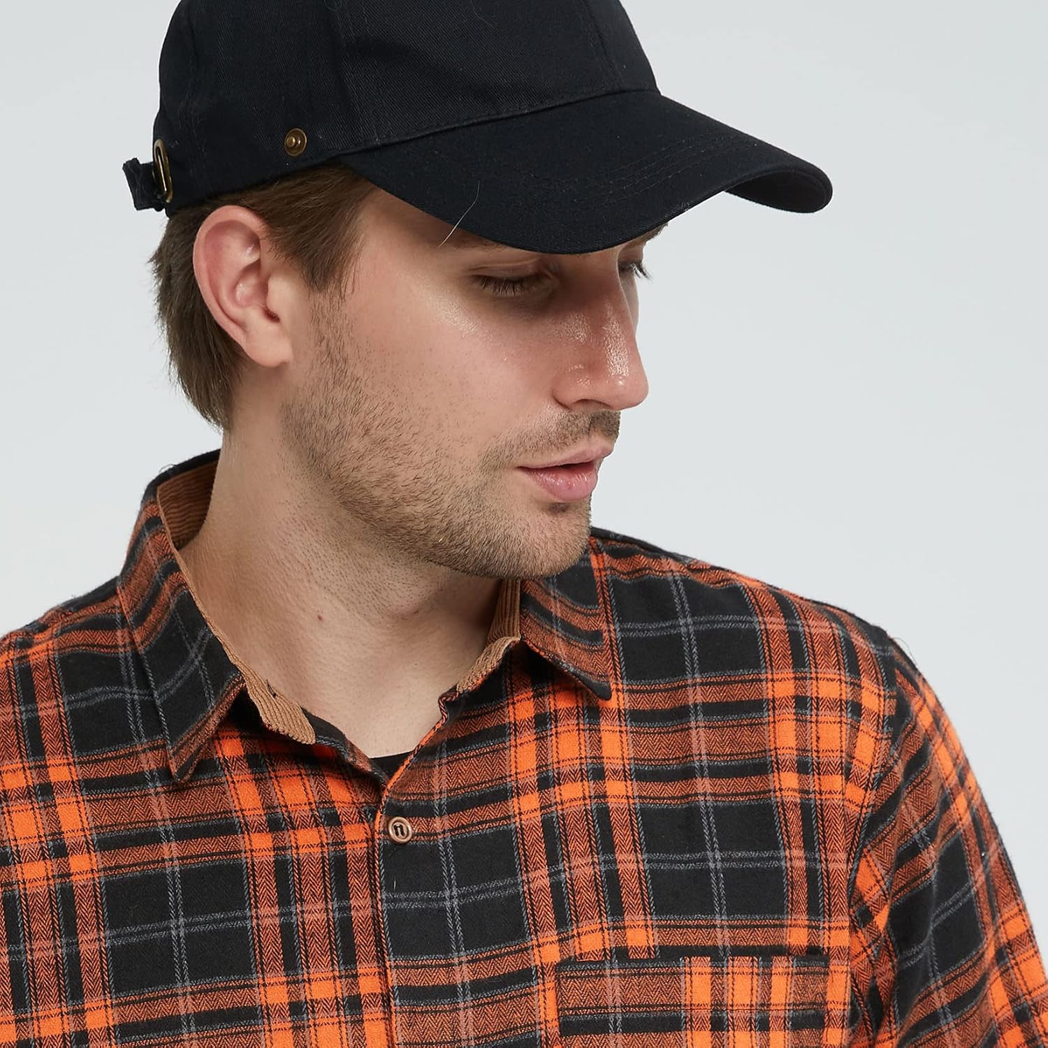 SSLR Flannel Shirts for Men, Long Sleeve Button Down Shirt Lightweight Plaid Brushed Casual - Image 3