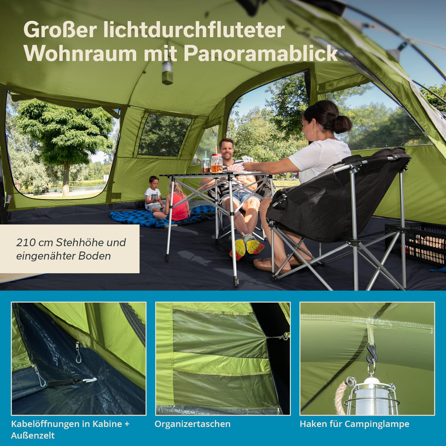 Skandika Canopy Gotland 6 Tentluifel - Voortent Voor De Skandika Gotland 6 Tent Groen