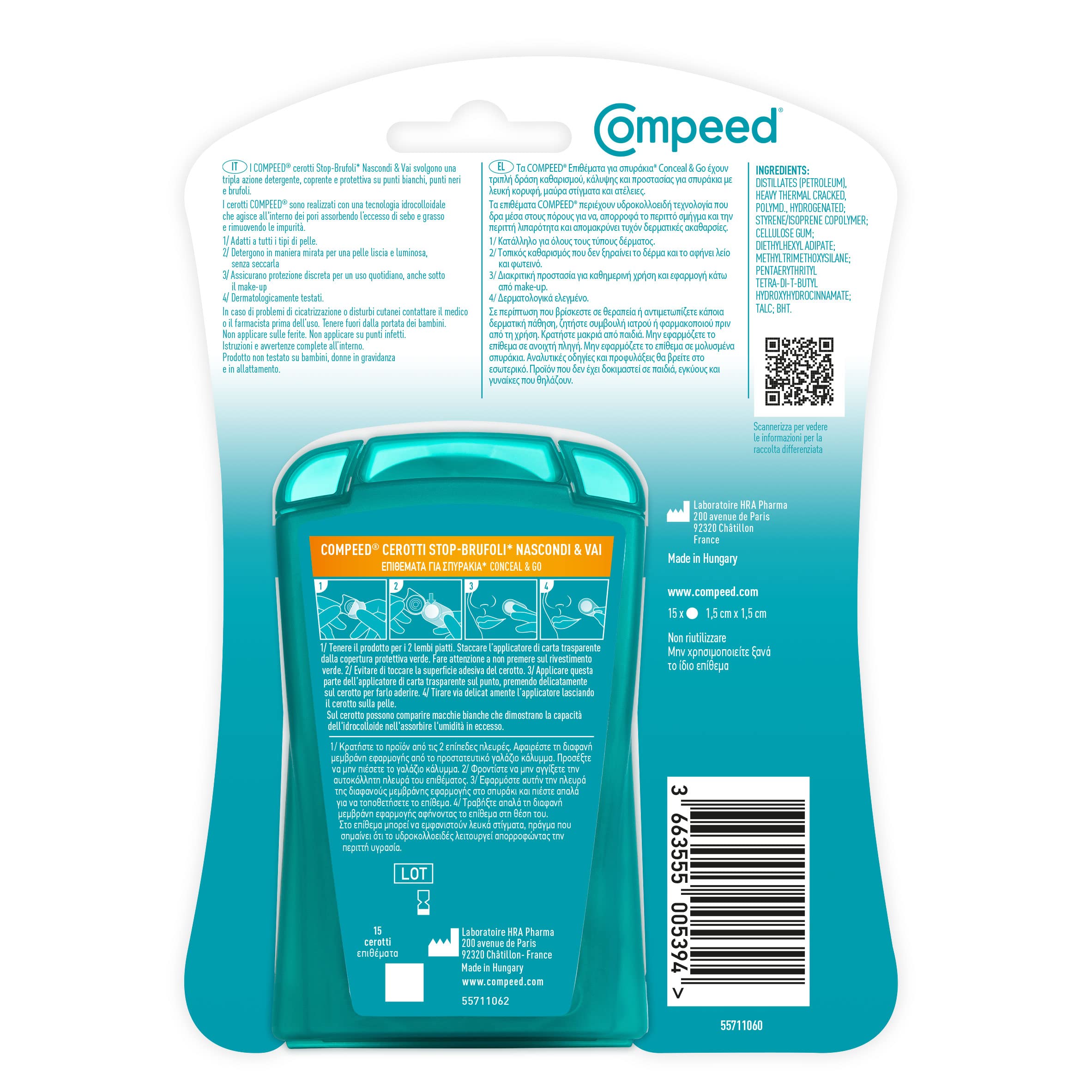 Compeed® Stop brufoli Nascondi e Vai - Cerotti Invisibili Adatti a Tutte le tonalità della Pelle- Tripla Azione Detergente, Coprente, Protettiva. Per uso quotidiano - 15 pz