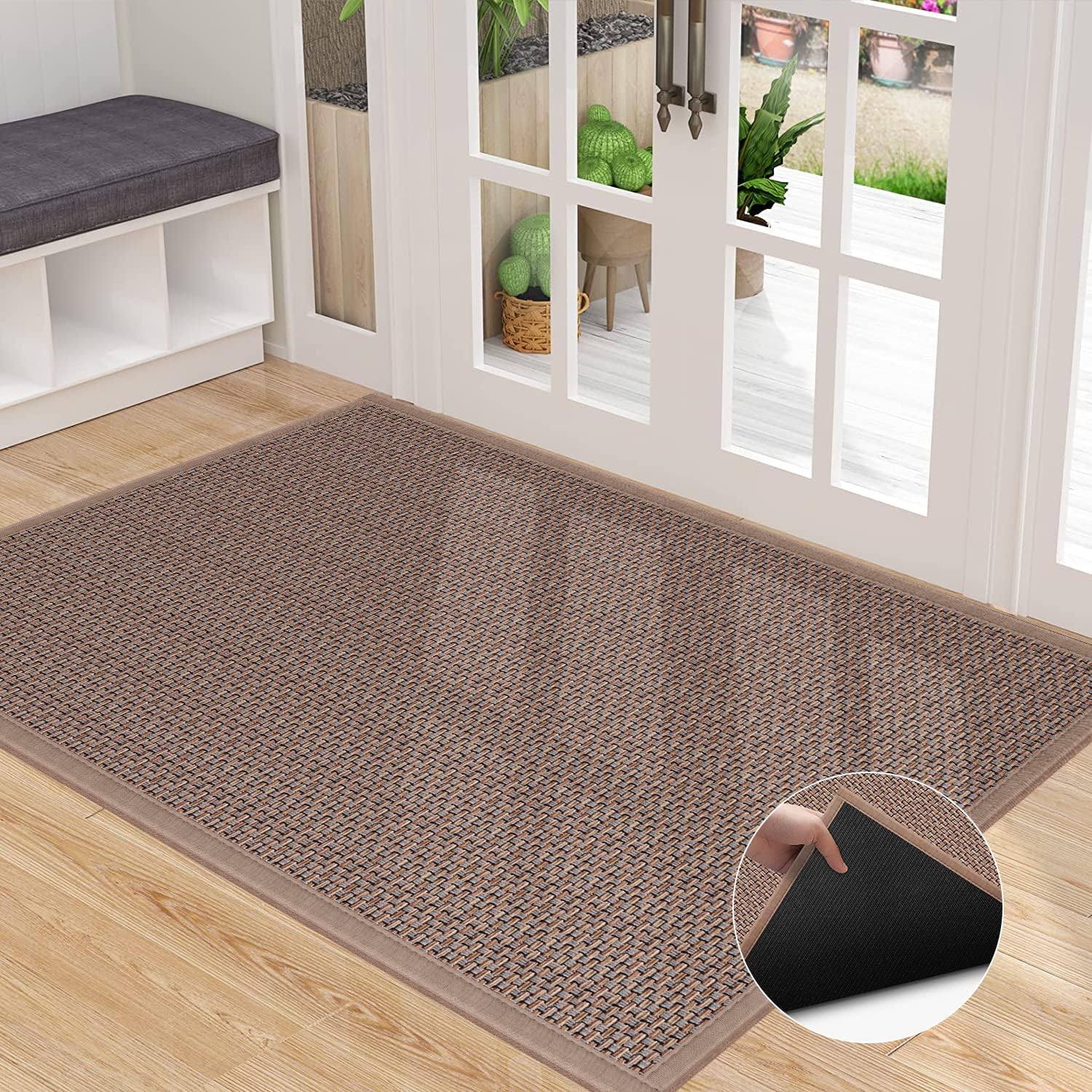 GOYLSER Fall Door Mats Mat, Light Brown Woven Fall