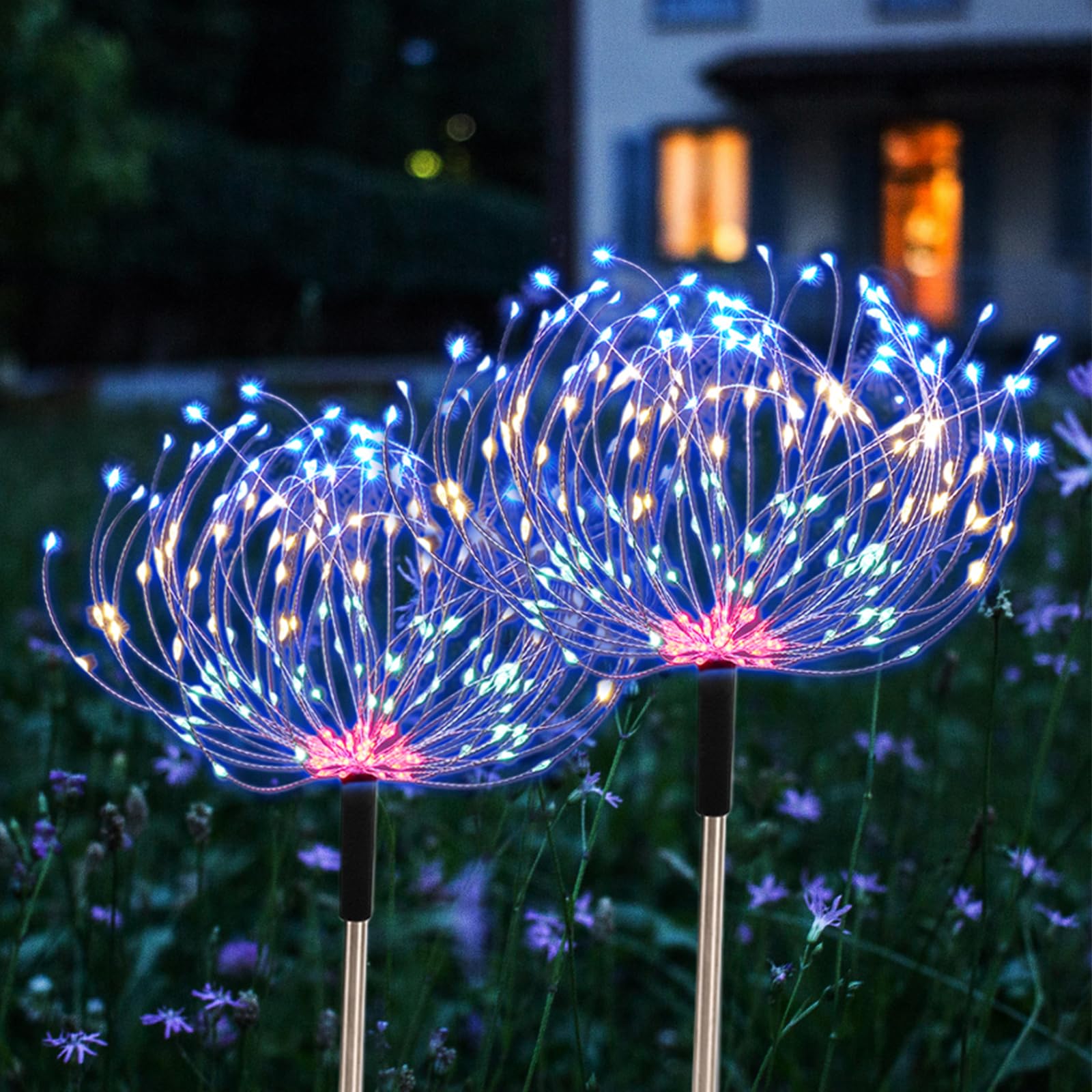 AcaJoe Solar Lights Outdoor Garden Oranments 2 Pack 240 LED Firework Solar Garden Lights Waterproof 8 Lighting Modes for Patio Christmas Party Yard Decorative -Unique Gift Ideas for Mum Gardening