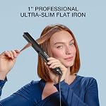 BaBylissPRO Lisseur numérique ultra-mince Nano Titanium, 5 LED Température numérique jusqu'à 450F, Fer plat professionnel, Plaques de titane véritable et chauffage en céramique