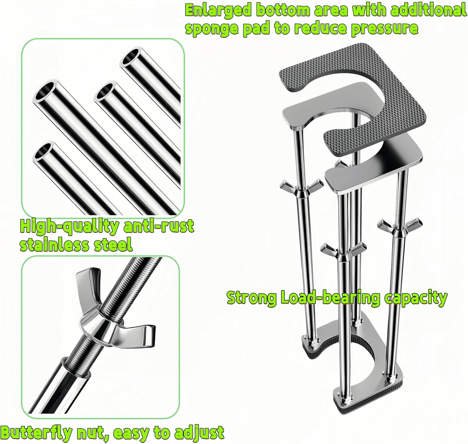 1 Pack Kitchen Undermount Sink Support, Undermount Sink Brackets, Adjustable Support Bar and Sink Repair Kit for Kitchen and Bathroom (Modern 4-Bar Support, 18.11inch - 22.05 inch)