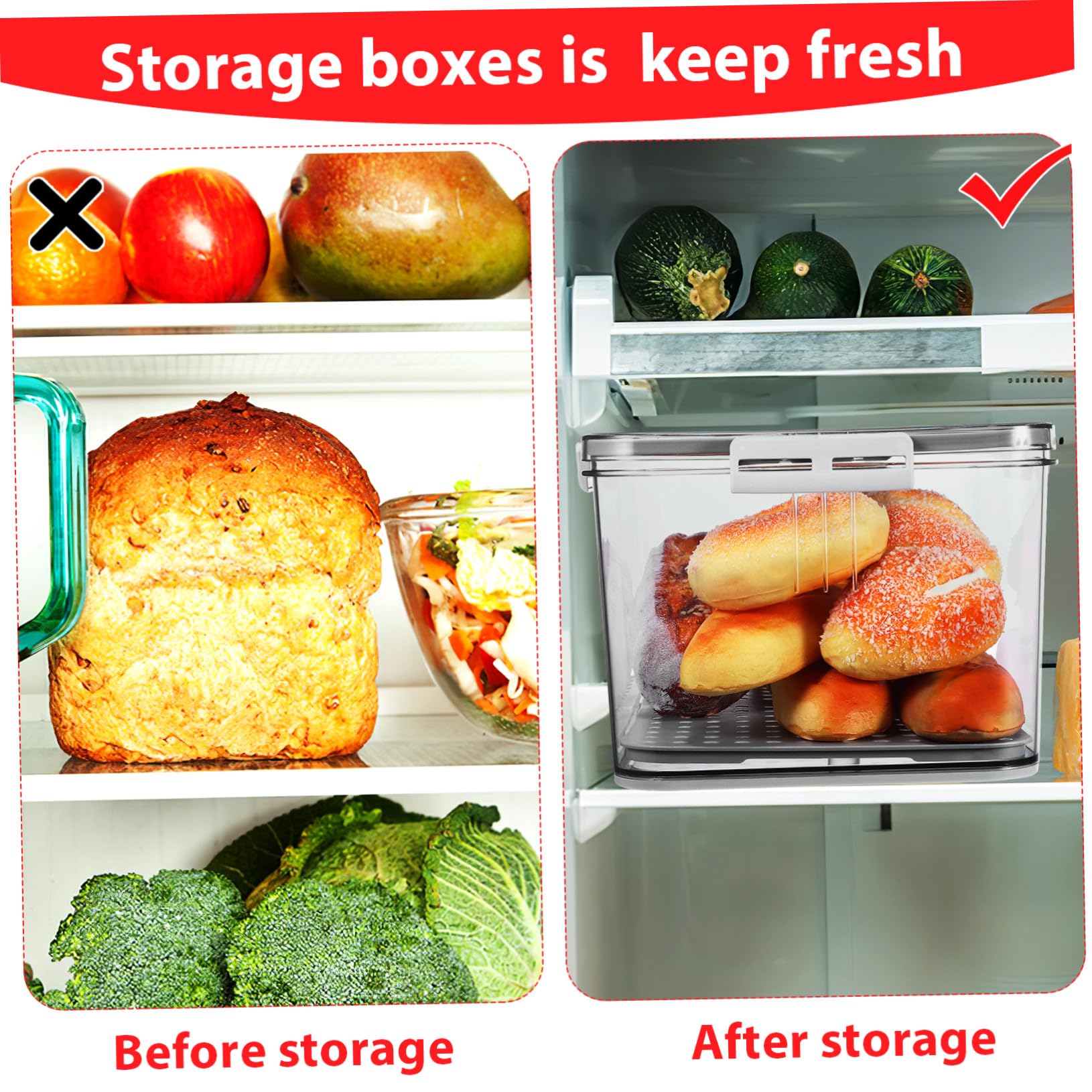 Contenedor Organizador para Refrigerador Pet, Cierre Lateral, Registro
