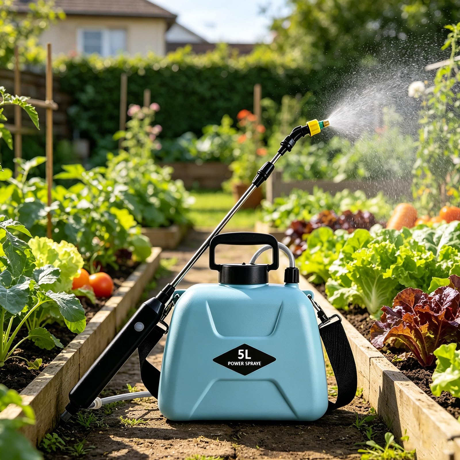 Pulverizador eléctrico de jardín con batería de 5 L con pulverizador