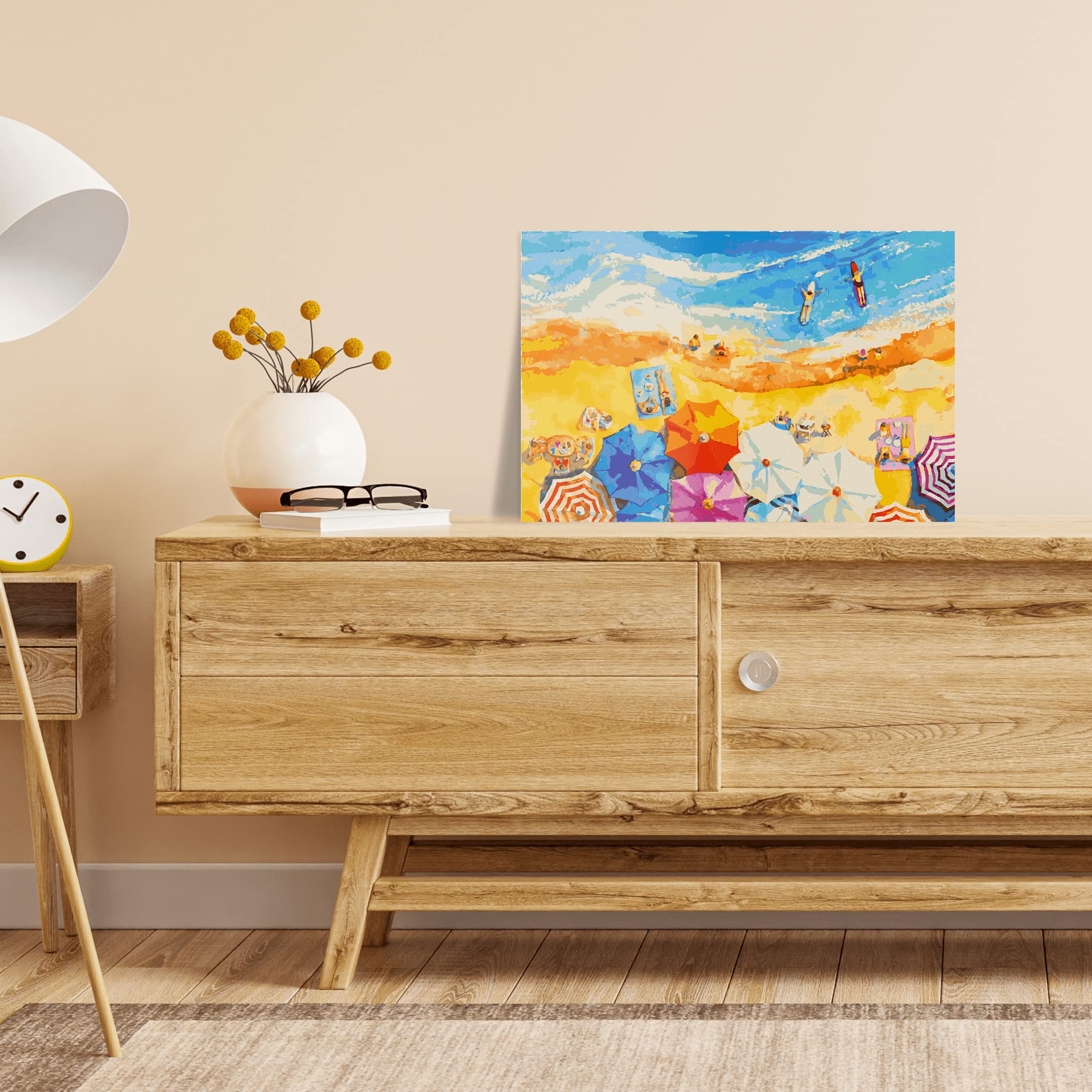 Malen nach Zahlen Erwachsene - Meer Strand im Urlaub 120 x 80 cm groß XXL Premium-Malset ohne Rahmen, Hergestellt in unserer Produktion in Deutschland, Kreative