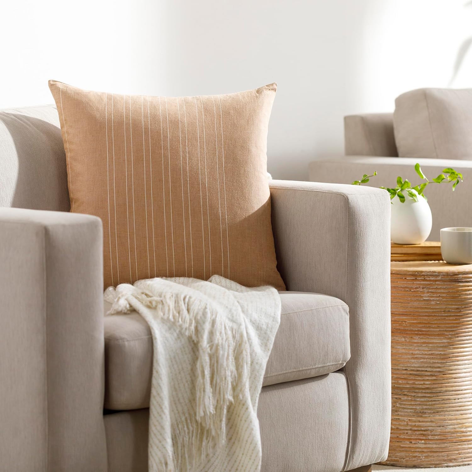 Livabliss Lakshmi481818 Pillow, Square, Khaki