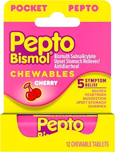Pepto Bismol Cherry Chewable Tablets, 12 count