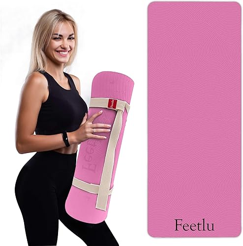 Extra Thick 12mm Exercise Mat Non-Slip, Joint-Friendly & Cushioned Fitness Mat for Yoga, Pilates & Floor Workouts Durable, Supportive & Includes