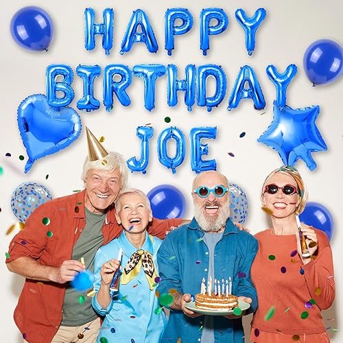 Miniatura 8 de Juego de globos de feliz cumpleaños, globos personalizados de cumpleaños de 16 pulgadas y 2 juegos de globos de letras A-Z, globos de cumpleaños con