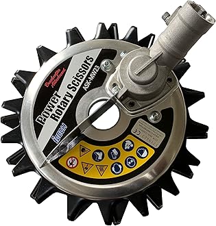 Terre Products, Power Rotary Scissors Trimmer Attachment, Replacement for Idech ASK-MW23, Brush Cutter Includes Adapters to Fit Most Straight Shaft Trimmers with Solid Drive Shaft