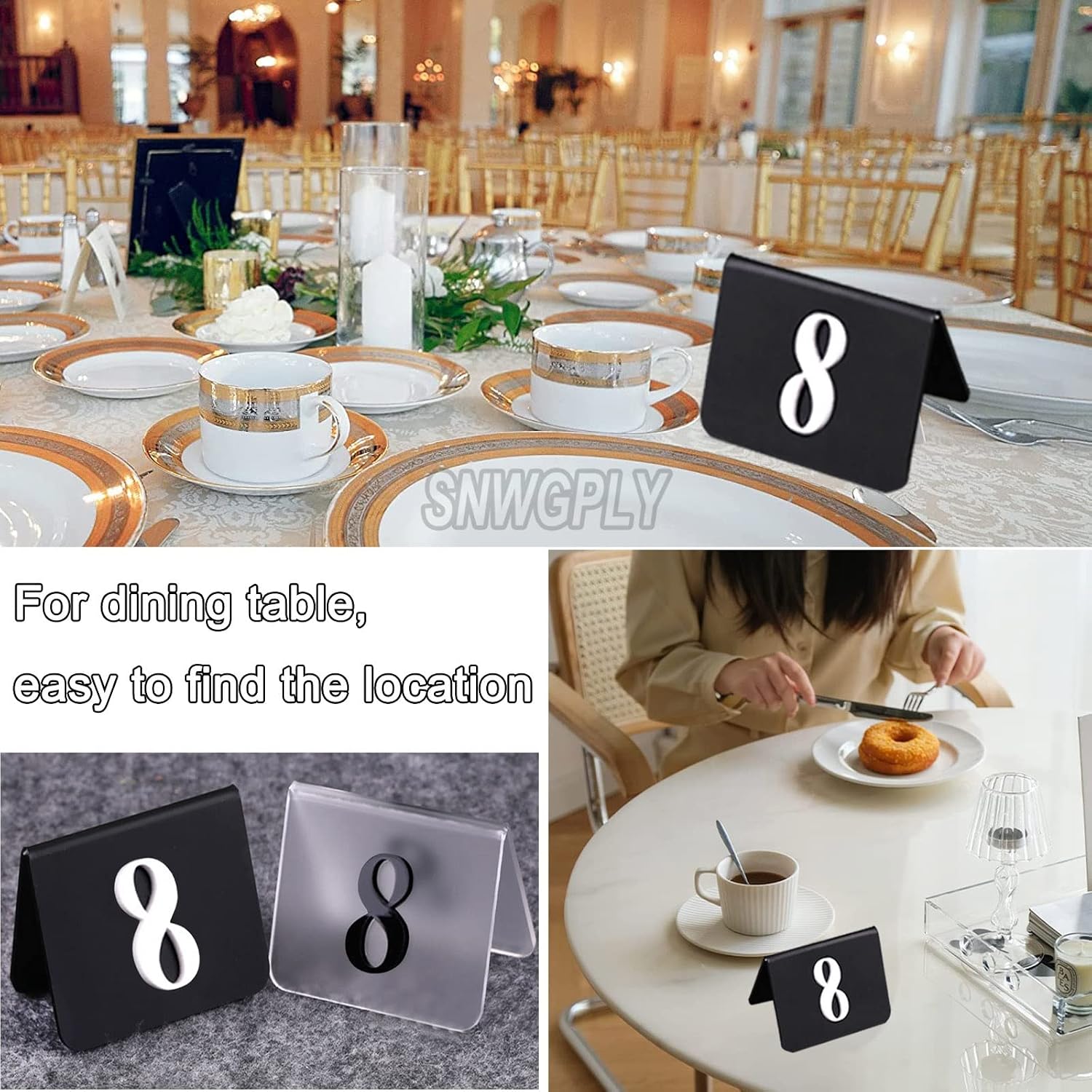 Acrylic Table Cards Black/clear, Tent Style Tabletop Number Sign,Not Easily Deformed, 85x65mm Place Cards Frosted Surface, For Restaurants, Parties, Weddings ( Color : Clear Frosted , Size : 1-25 )