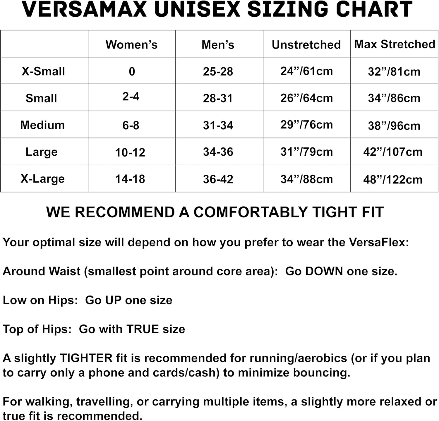 Sporteer VersaMax Running Belt, Travel Belt, Workout Waist Pack - Large Security Pockets Fit All Smartphones, Money, Passport, and Other Valuable Items (Black, X-Large) - Image 3