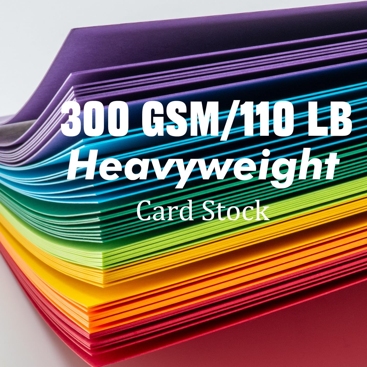 Colored Cardstock 8.5 in x 11 in,56 Sheet Classic Rainbow Index Paper 300 GSM/110 LB Cover HeavyWeight Card Stock Set of 7 Colors for Cutting DIY Kids Art Craft