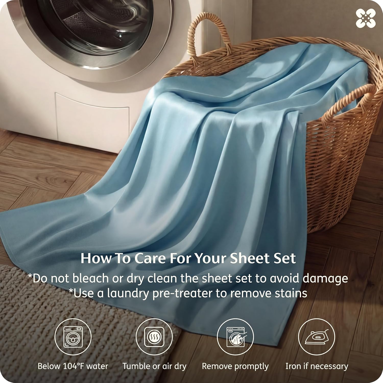 Bedsure Queen Sheet Set, Rayon Derived from Bamboo, Cooling Sheets, PureWoven, Breathable & Soft, Deep Pocket Up to 16 Inches, Hotel Luxury Silky Bedding for Hot Sleepers, Aqua