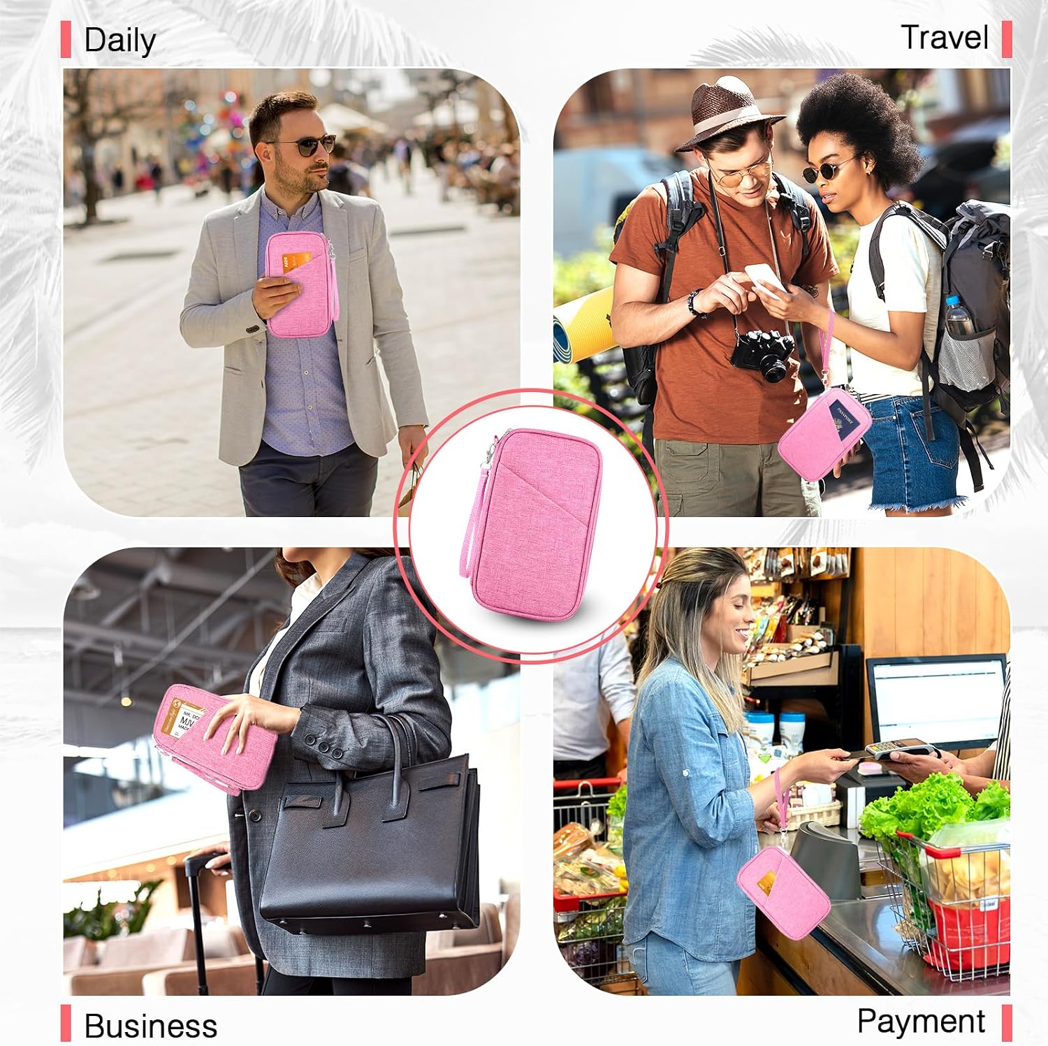 Passport Holder Family, Women Rfid Blocking Passport Wallet, Travel Essentials Premium Wallets, Waterproof Passport Holders Bag for Men Traveling, Travel Document Organizer Credit Cards Case image 5
