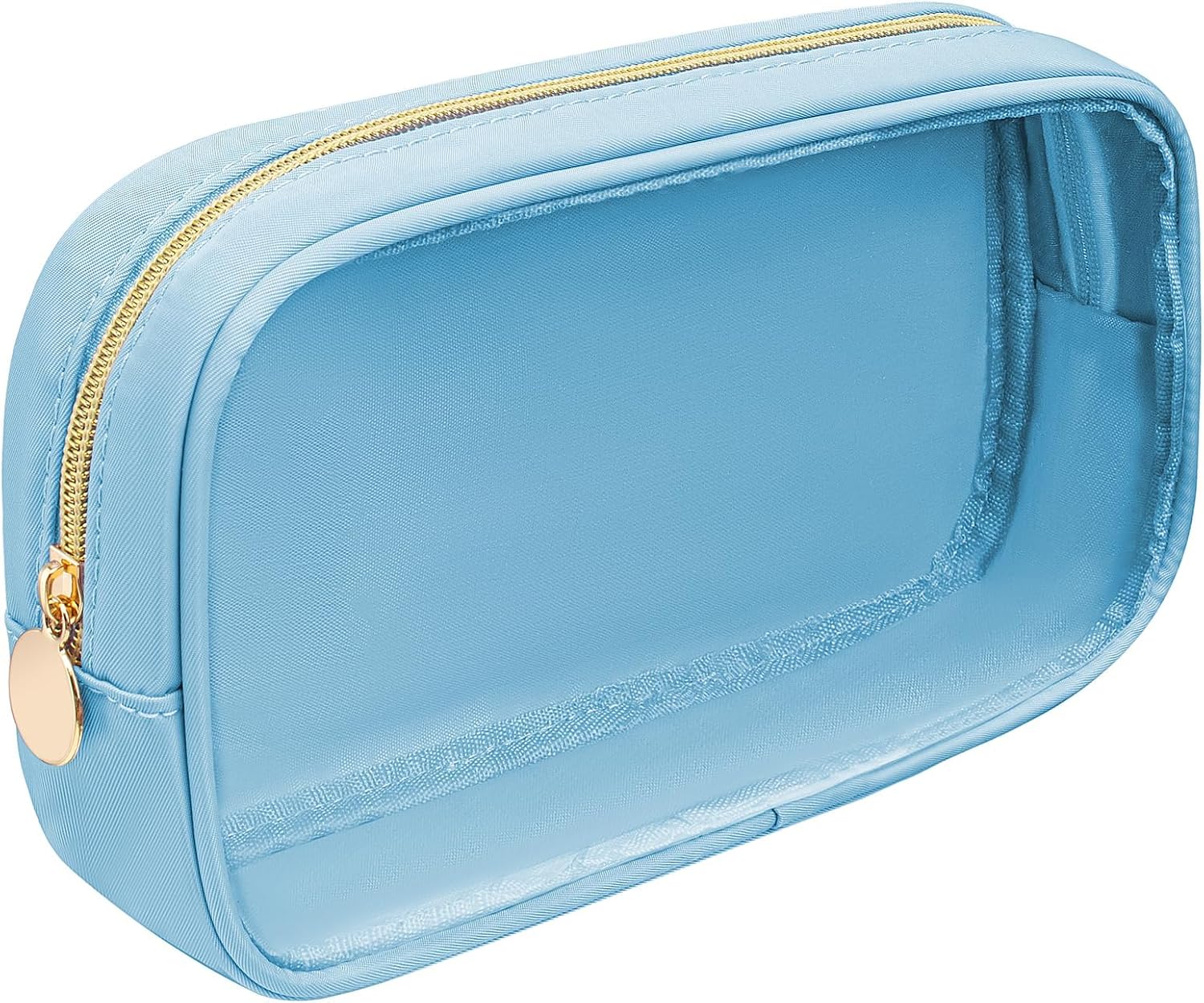 Bolsa De Maquillaje Transparente Con Inicial – Organizador Preppy, Rosa, 15.5x15x4 Cm, Regalo Para Mujer