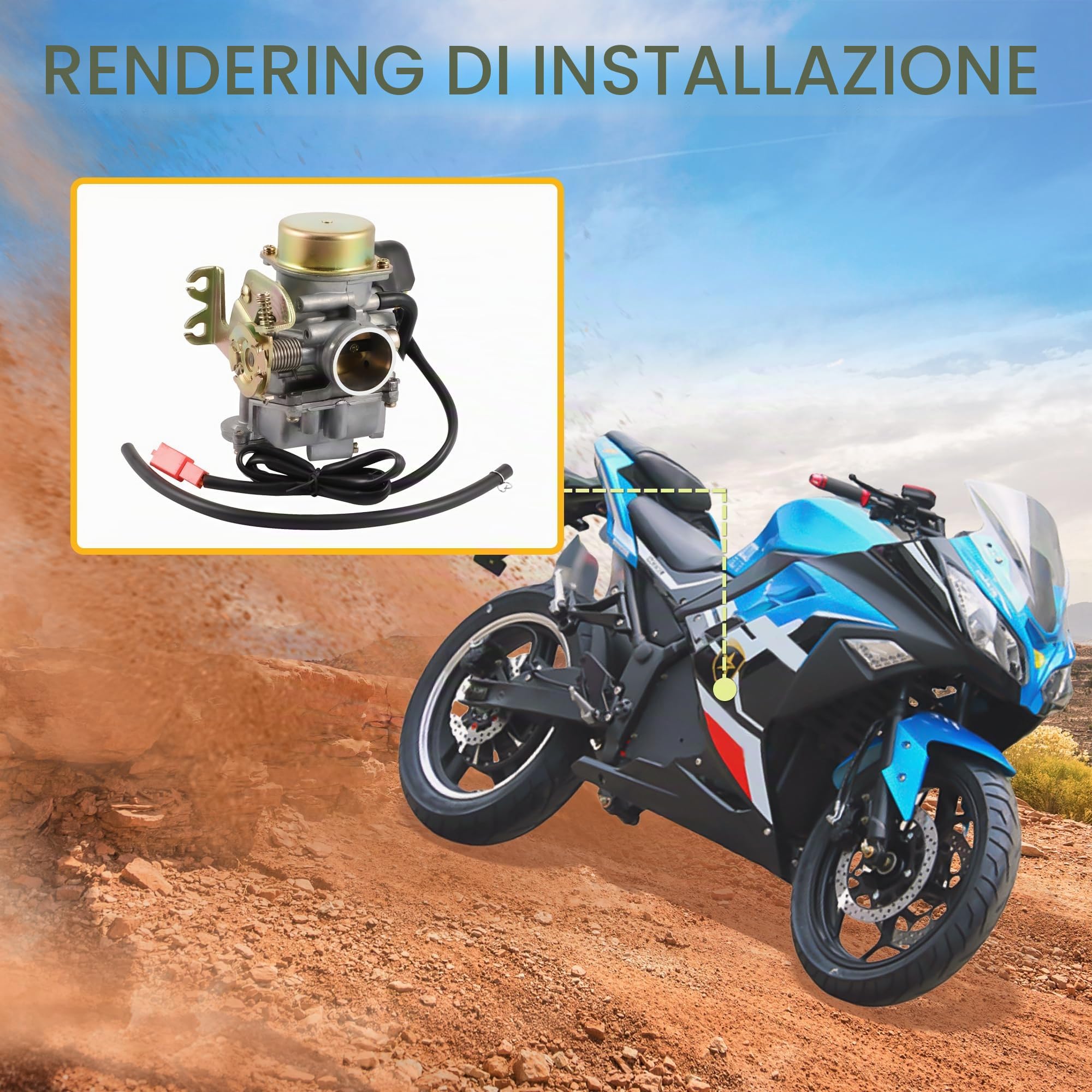 GOOFIT CVK30 CVK 30mm Carburatore con Elettrico Sostituzione per Xmax 250 2006 Linhai 260 Suzuki 125 Quad 265H Scooter Motor ATV 150-250cc Engine ATV Dirt Bike