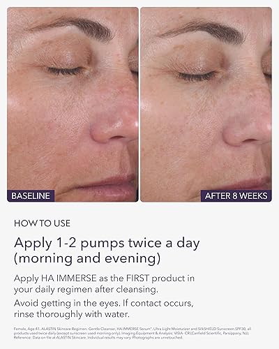 Miniatura 5 de ALASTIN Skincare Suero facial hidratante HA IMMERSE de ácido hialurónico (1 onza), suero restaurador que combate la piel seca y deshidratada, para