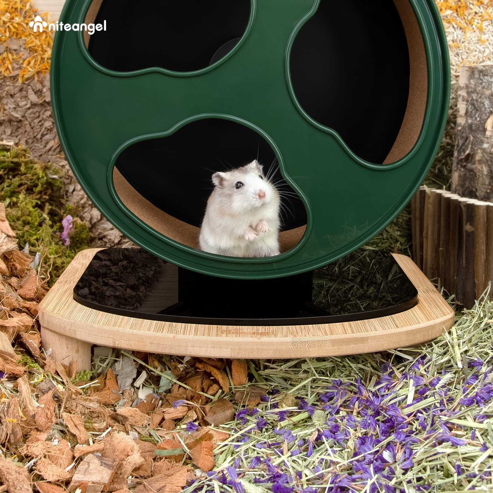 Niteangel Anti-Slide Super-Silent Acrylic Wooden Cloud Series Hamster Wheel Platform - image 3