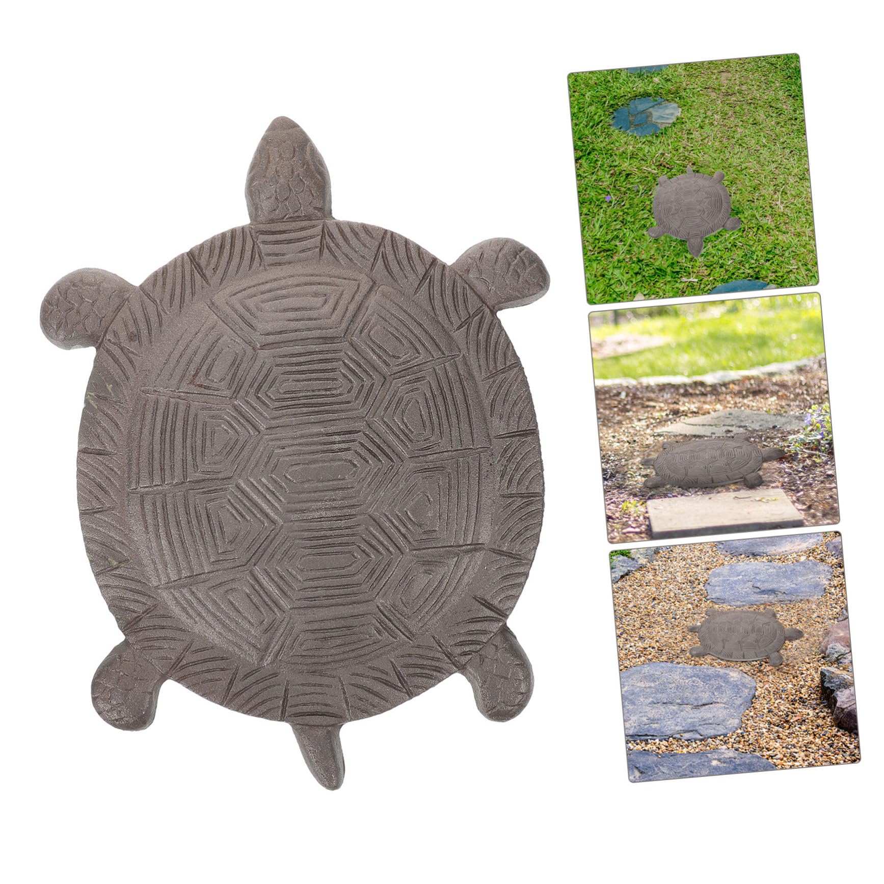 ORFOFE Piedra de Hierro para Escalones Tortuga Jardín 34x26 Cm Decoración Exterior Césped Paso Duradero Artesanal para Patio Terraza Pasarela al Aire Libre