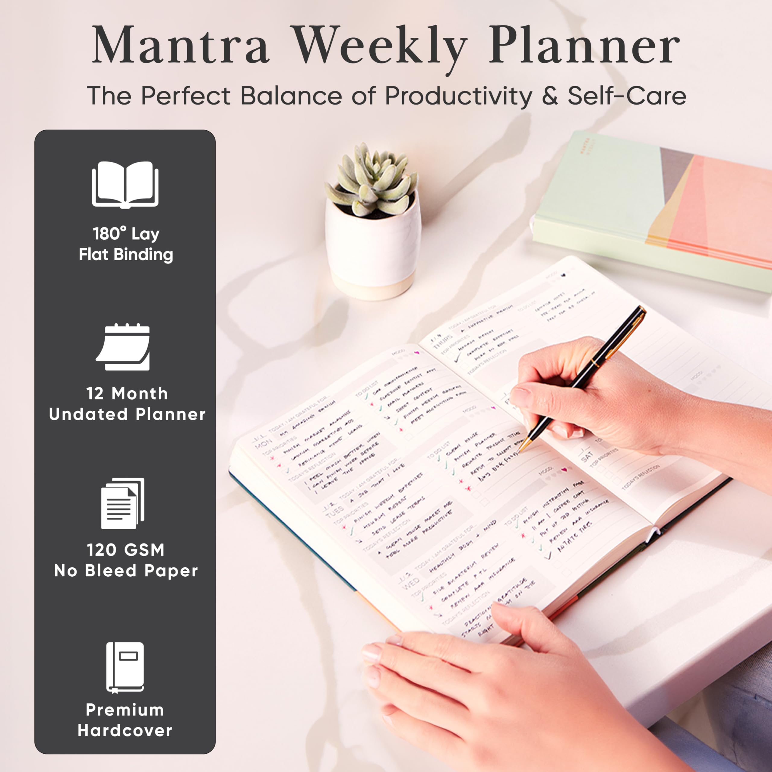 Planer 2024-2025 dla kobiet i mężczyzn - 5 x 8 A5 - Mantra Planner