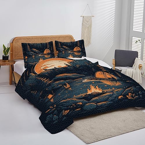 Miniatura 2 de Colcha de camping Queen para amantes del camping  Colcha de ropa de cama para acampar al aire libre  Edredón ligero para acampar edredón de camping