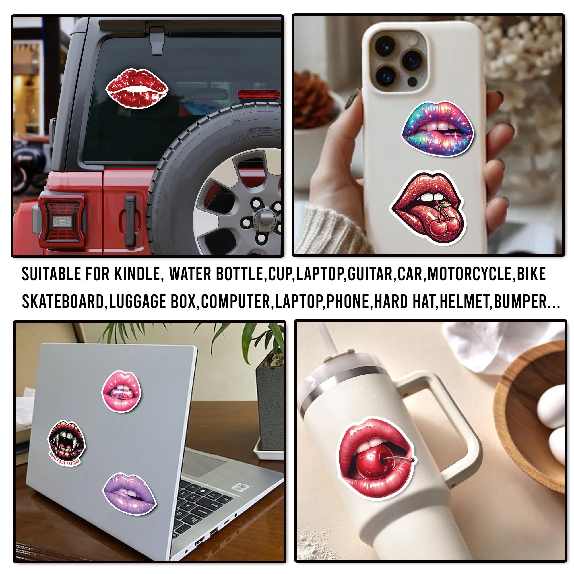 Confezione da 50 adesivi impermeabili in vinile per compleanno, San Valentino, decorazioni a tema laptop, diario, telefono, bottiglia d'acqua, bomboniere, regali per bambini, ragazze e donne