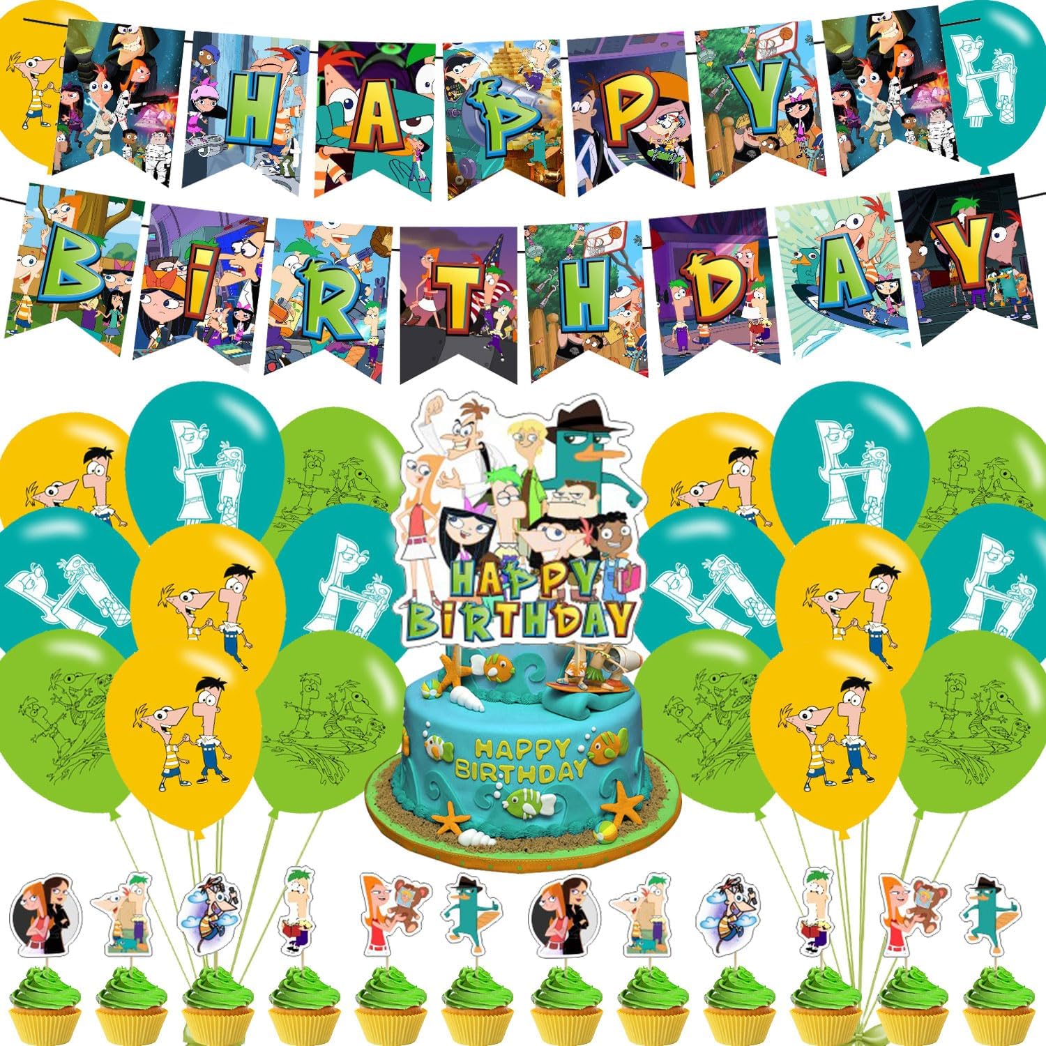 Amazon.com: Phineas Ferb Party Decorations,Phineas Ferb Birthday Party ...