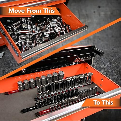 Miniatura 2 de Dynamic Riel organizador de enchufes de aluminio, personalizable, duradero, compatible con la mayoría de enchufes cromados y de impacto (unidad de