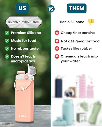 Miniatura 2 de Botella de agua plegable de 20 onzas, Botella de agua de viaje, Botella de agua de senderismo, Botella de agua plegable, Botella de agua plegable de