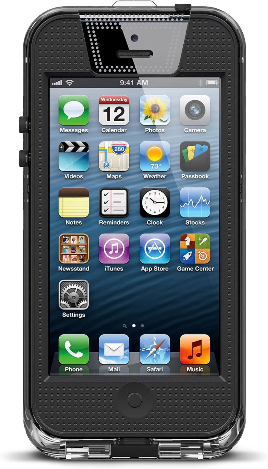iContact Waterproof Case for iPhone 5/5S - Retail Packaging - Clear/Black