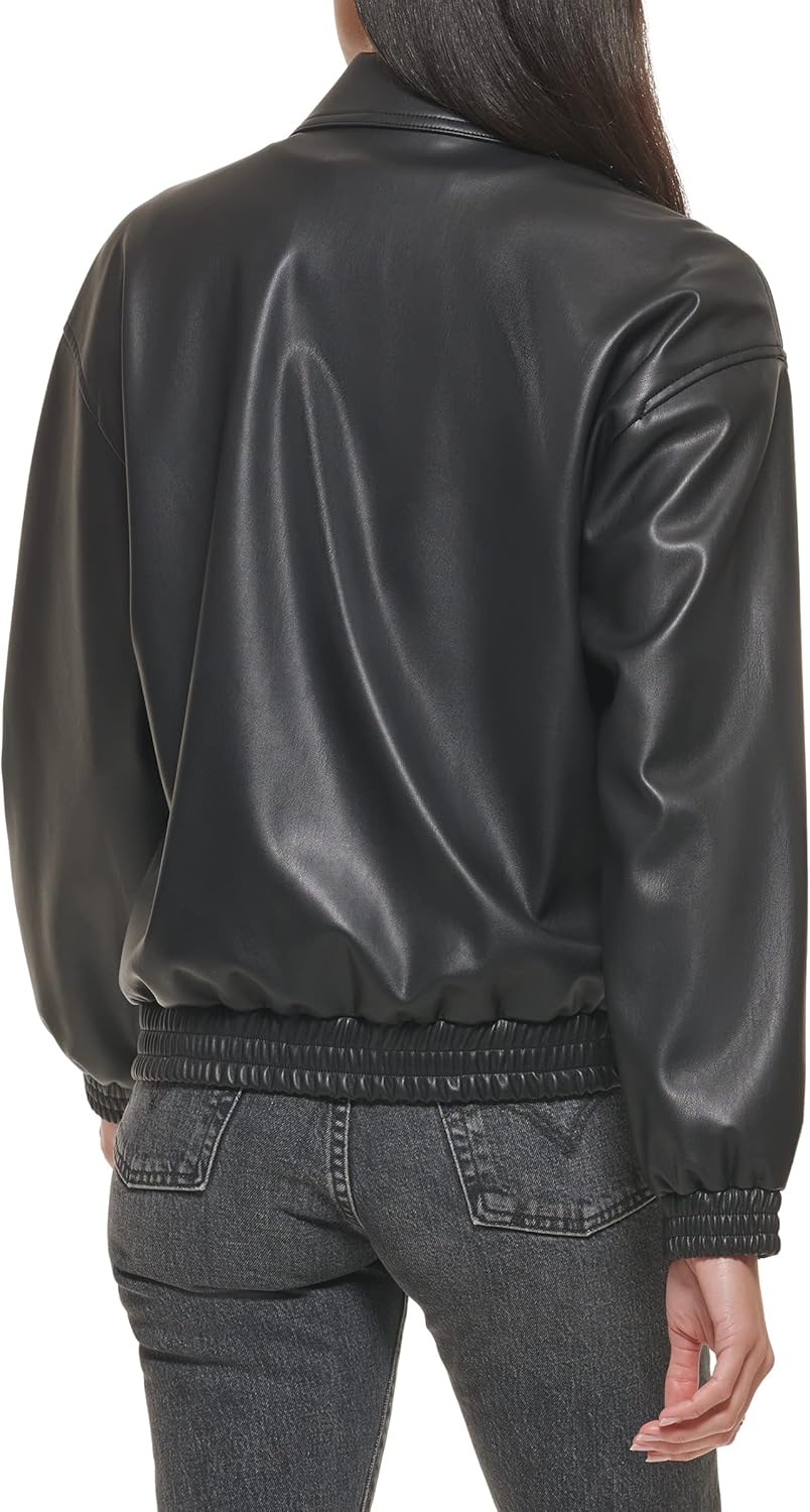 Levi's Womens Levi's Women's Faux Leather Lightweight Dad Bomber Jacket - Image 2