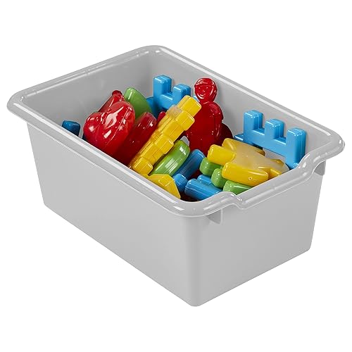 Miniatura 10 de ECR4Kids Cubo de almacenamiento frontal con cucharada, organización multiusos, gris claro, 20 piezas