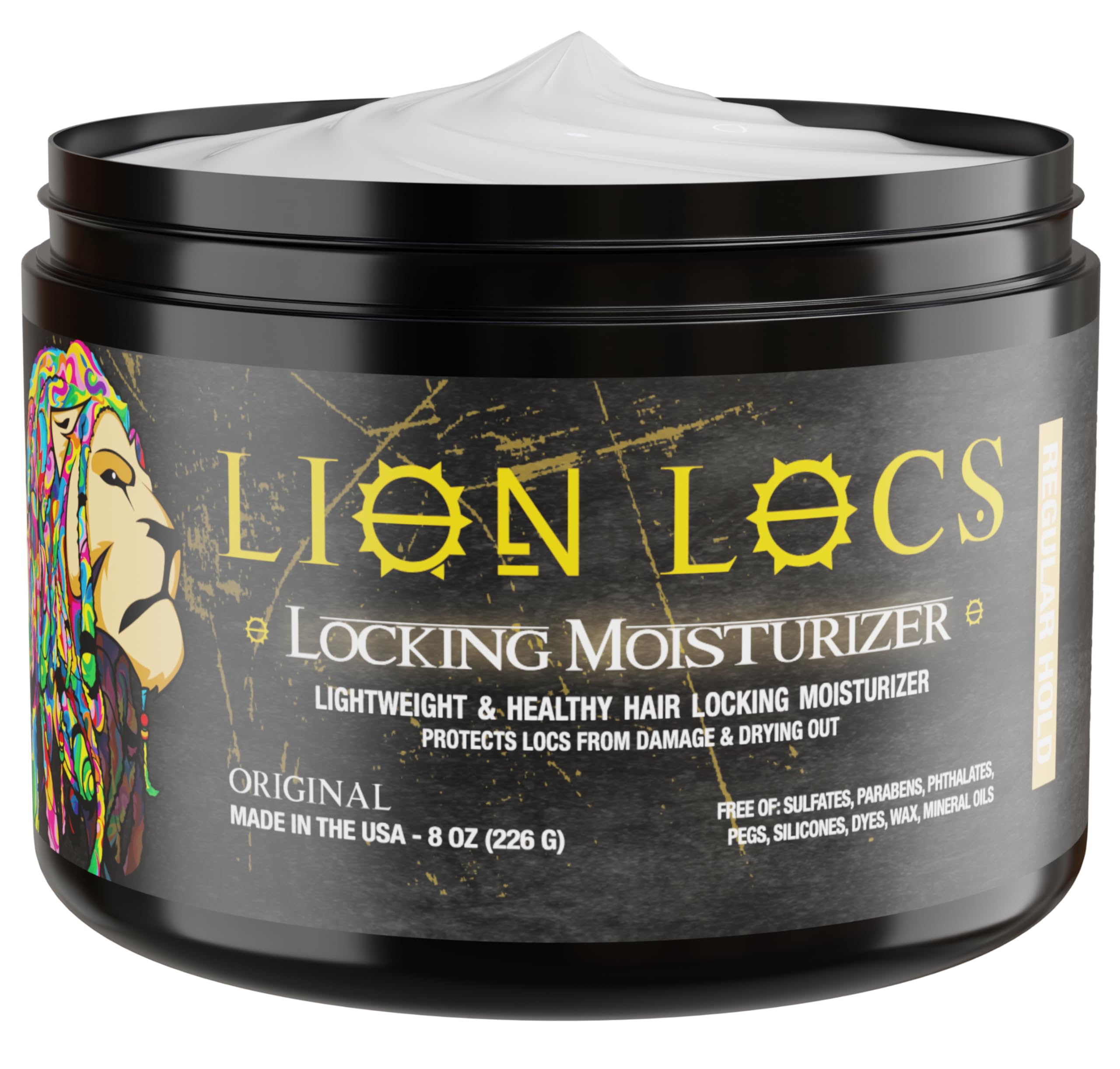 Beard Gains Lion Locs Dreadlock Locking Gel for Retwists & Braids – Residue-Free Hair Moisturizer for Dreads, No Buildup, Long-Lasting Hold (8oz) (Regular)