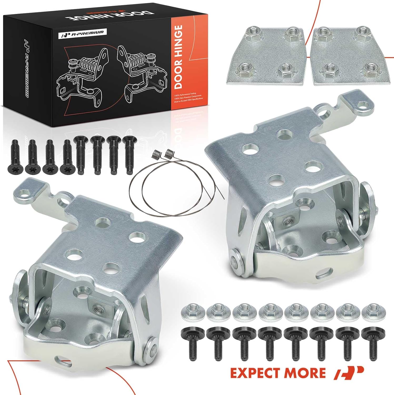 A-Premium Door Hinge Assembly Compatible with Chevrolet Silverado 3500 HD Classic, Tahoe, Suburban 1500 & GMC Sierra 1500, Yukon XL 2500 & Cadillac Escalade, Front Driver & Passenger Side, 2-PC Set