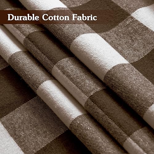 Miniatura 4 de Melodieux Cortinas a cuadros de búfalo para sala de estar, dormitorio, estilo granja, estilo guingán, con textura de algodón, con bolsillo para