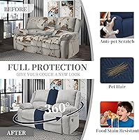 Vista 317 de Fundas 100% impermeables para sofá reclinable seccional, fundas para sofá reclinable en forma de L, funda para sofá seccional de esquina