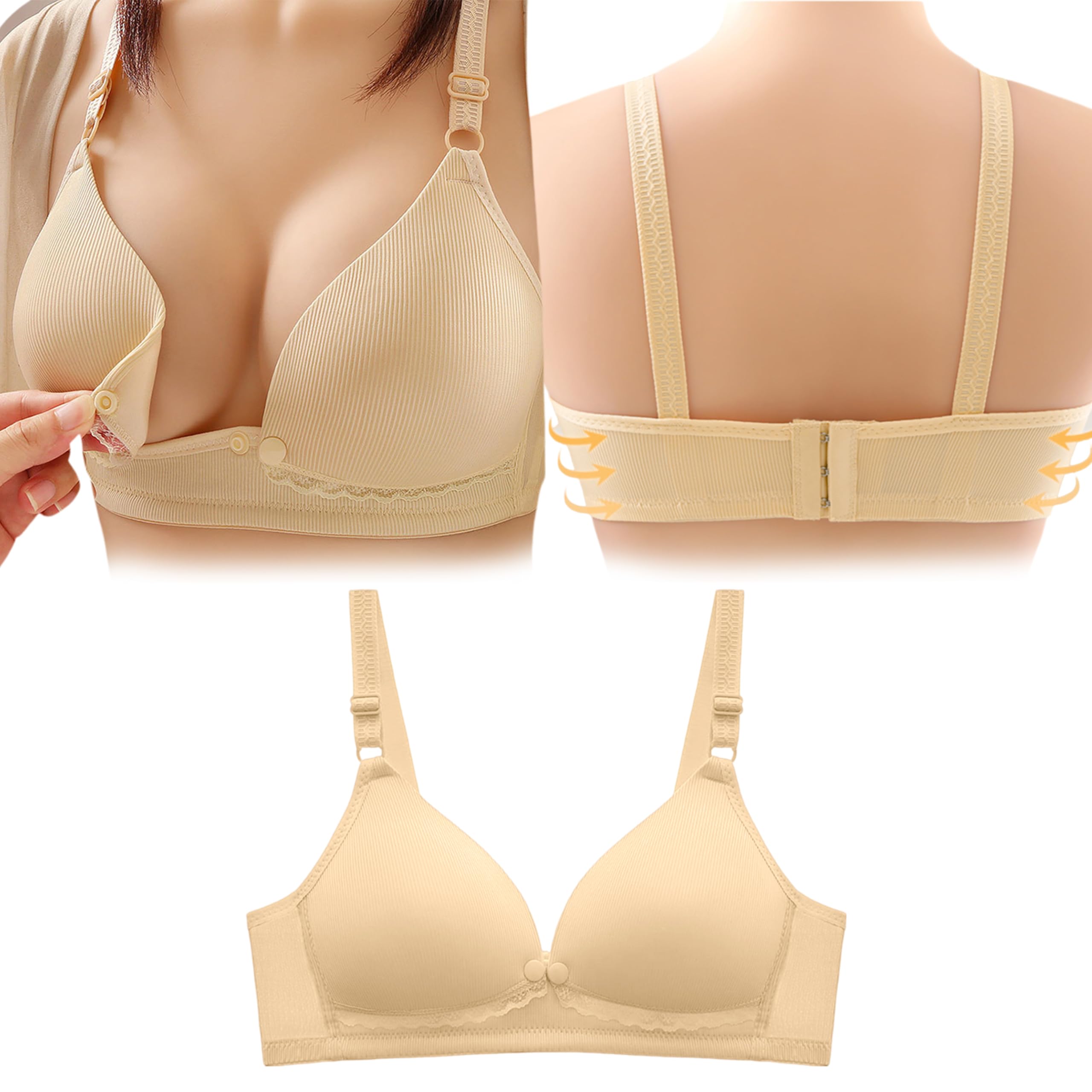 Bembika Maternity Bra Baby Feeding Bra, Stylish Nursing Bra for Mother Perfect Maternity Bras for Women Nursing and Maternity Bras -(Cream 40B)-image-1