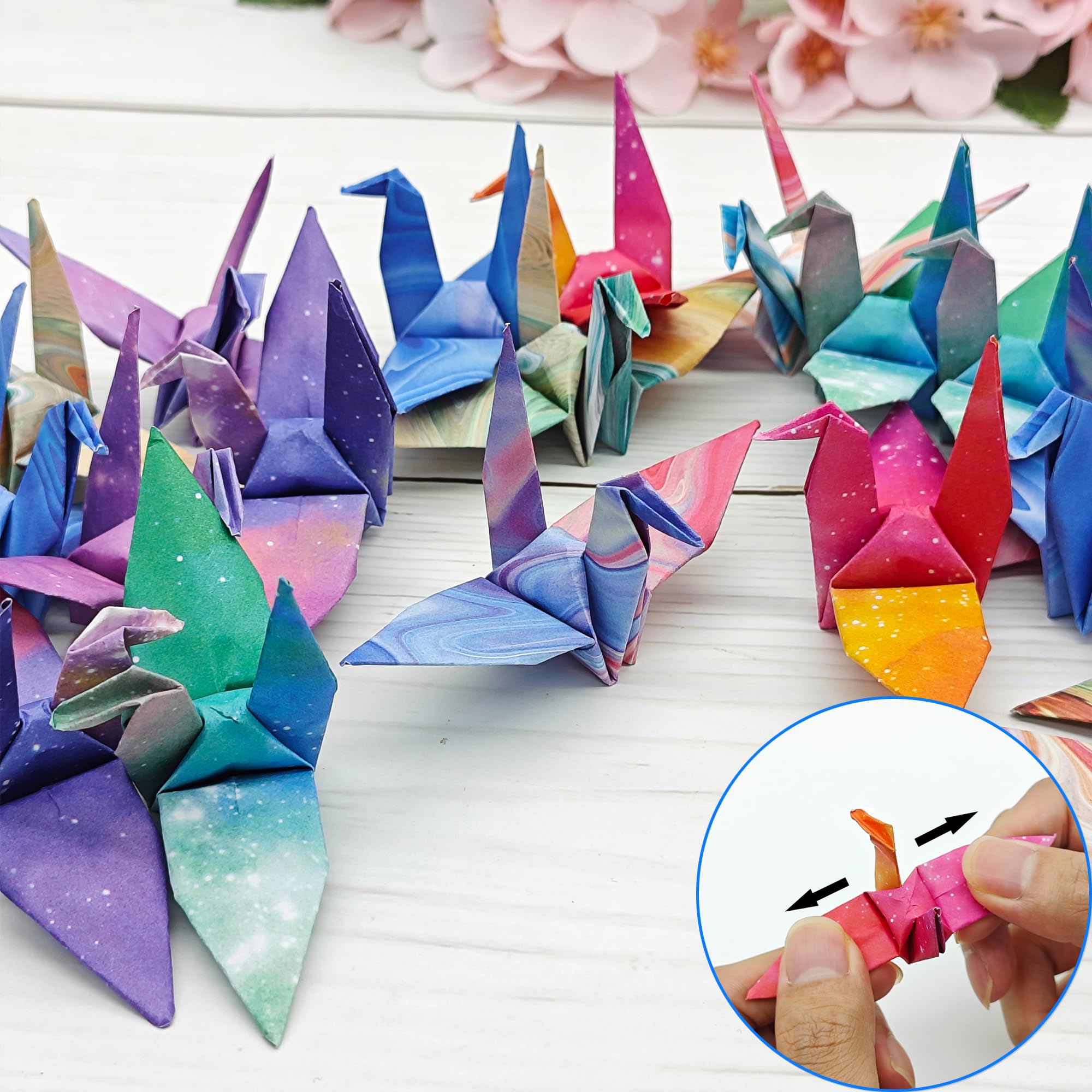 Grullas De Papel Para Origami 48 Piezas Doble 8 Colores