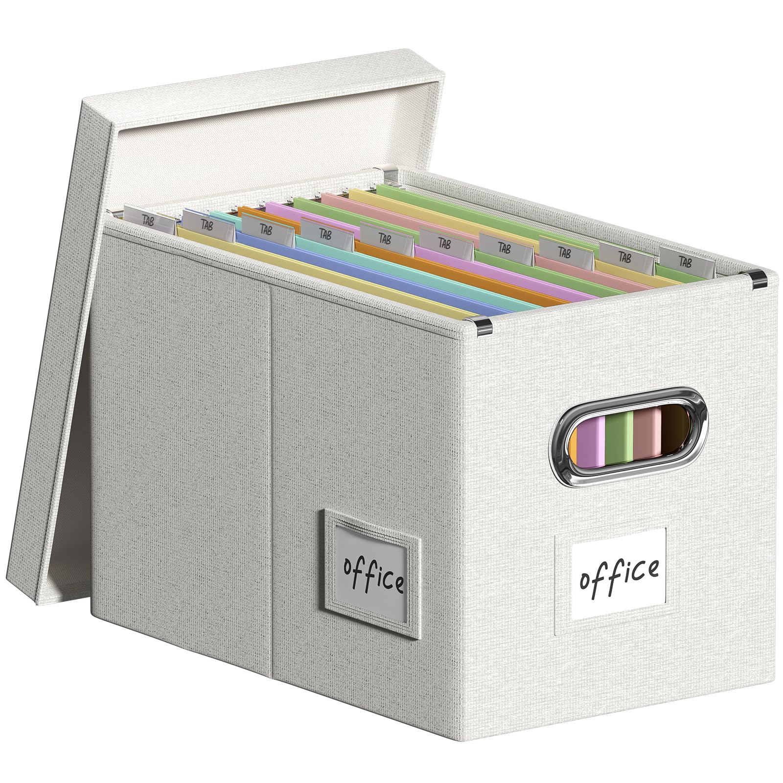 Weiße Faltbare Ordner-Box Mit Griff - Dokumentenbo Produktbild-Vorschau 3