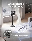 Dreo 20 dB Silent Standing Fan for Bedroom, 42" Pedestal Fans with Remote, 90° Oscillating, 90° Manual Vertical Cooling Fan, 8 Speeds, Adjustable Height, 8H Timer, Child Lock, LED Display[Upgraded] - 5