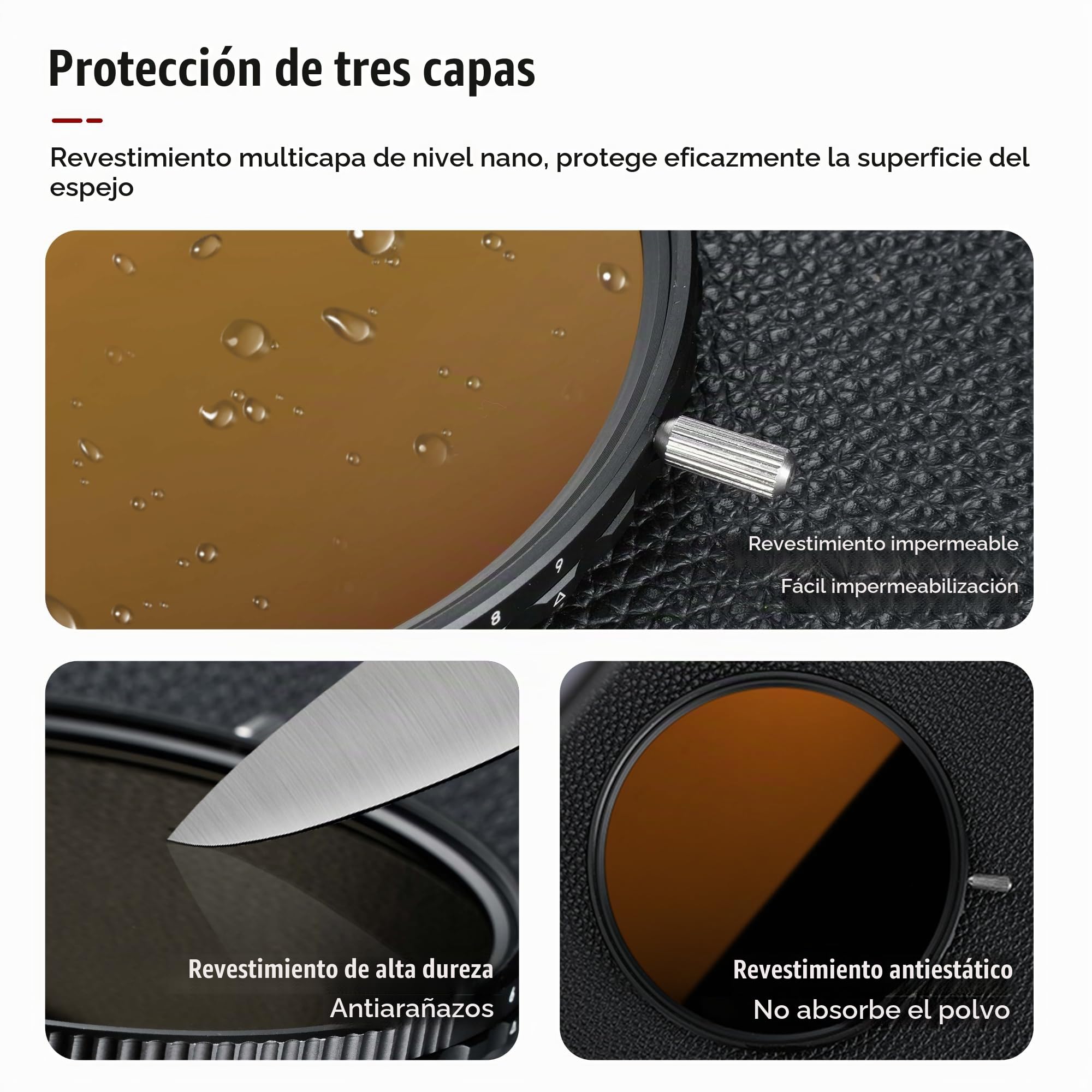 7Artisans True Color VND Filtro de Densidad Neutra Ajustable 2-5 niveles/6-9 Niveles VND Ajustable 67 mm/72 mm/77 mm/82 mm Filtro de Densidad Neutra polarizado para Lente de cámara